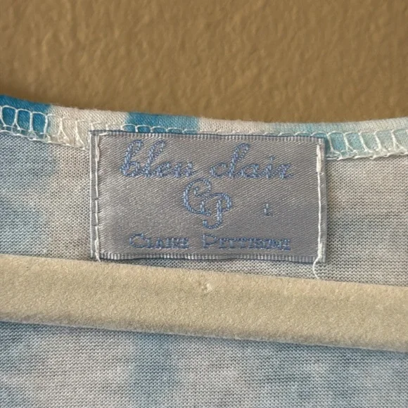 Bleu Clair Women’s Blue & white Print Swim Coverup/Tunic Size Large - Picture 3 of 11